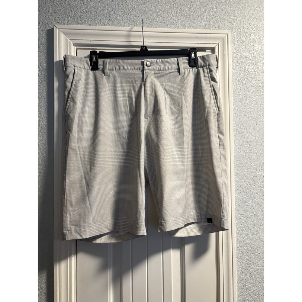 Adidas Golf Shorts Mens 38 Grey Micro Check Performance Stretch AE4330